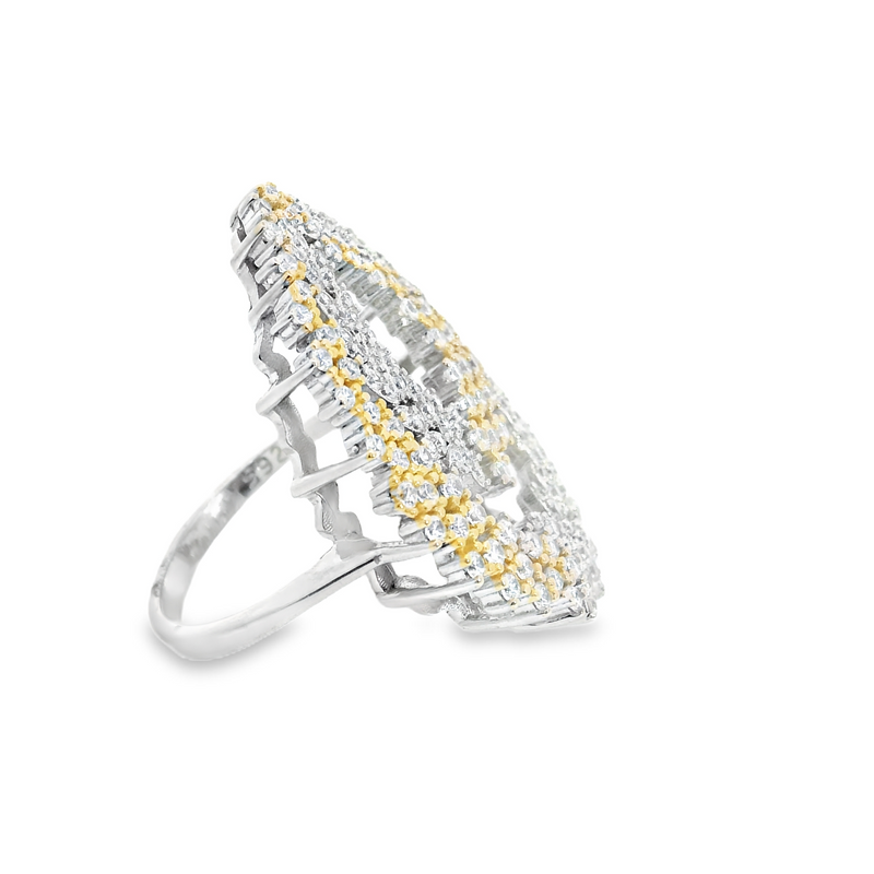 Silver & Gold Plated CZ Ring