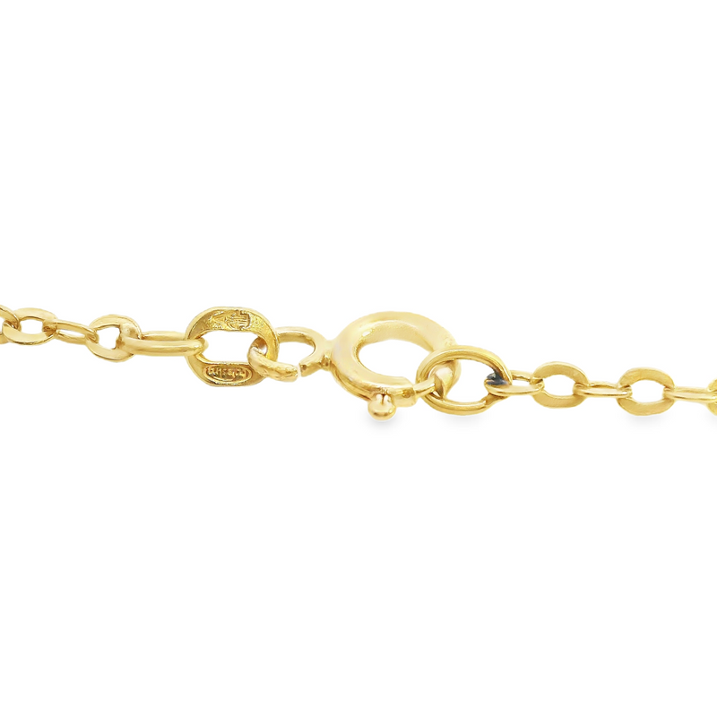 18K YG Cable Link Chain 22"