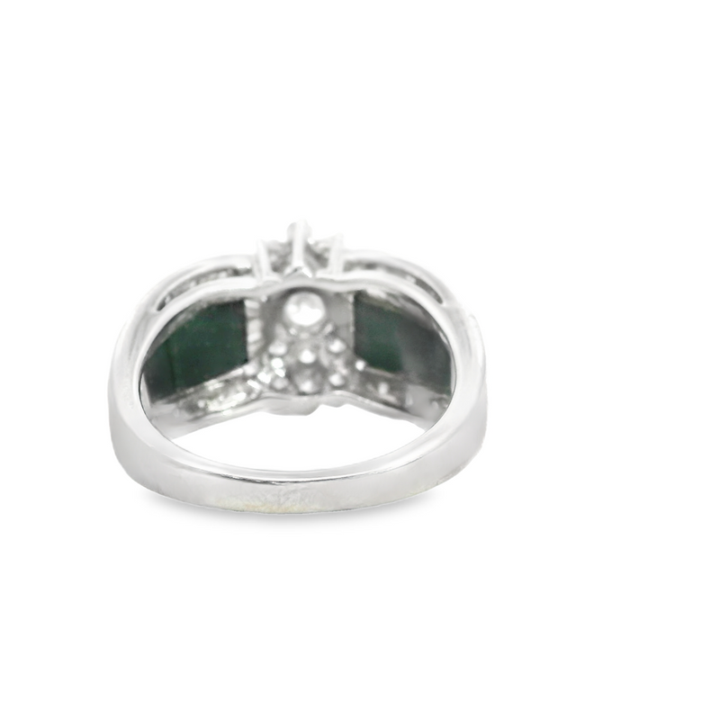 14K WG Black Onyx & Diamond Ring