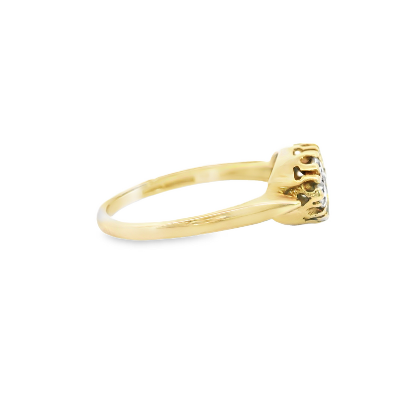 10K YG White Sapphire & Ring