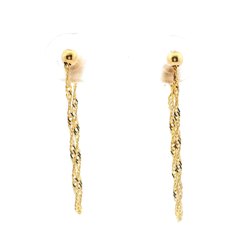 14K YG Double Dangle Earrings
