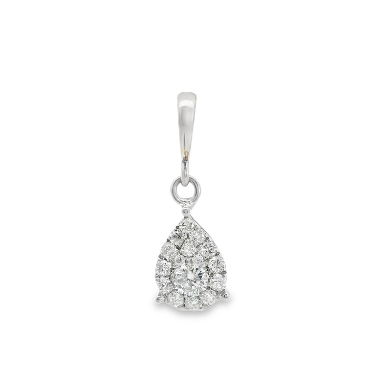 White Gold Cluster Diamond Pendant
