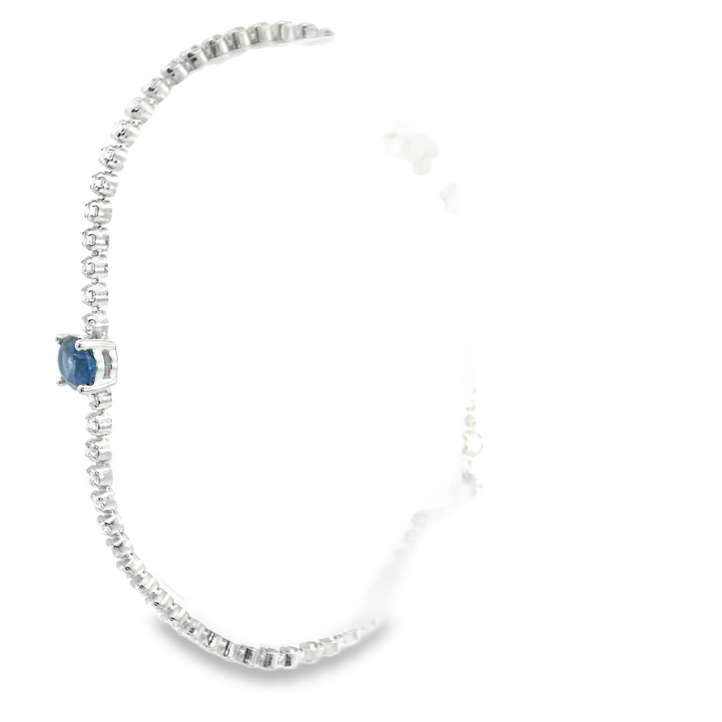 Pandora Sterling Silver Sparkling Pave Tennis Bracelet 7" Long