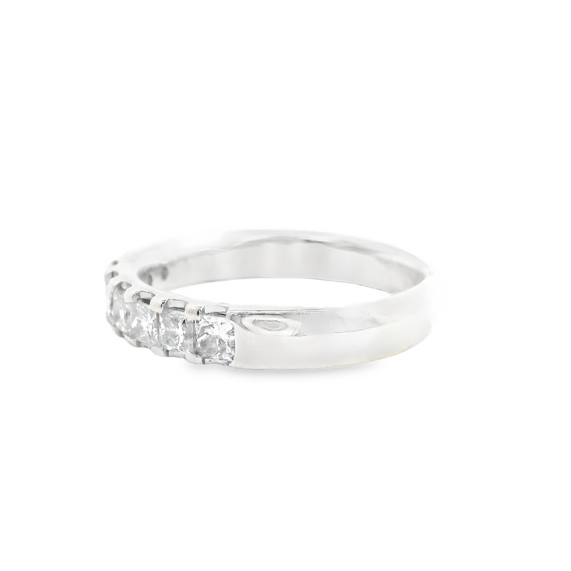 14K WG Princess Cut Diamond Band