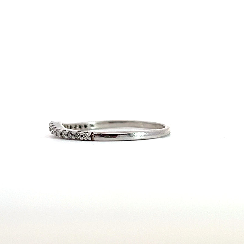 14K WG Curved Diamond Band