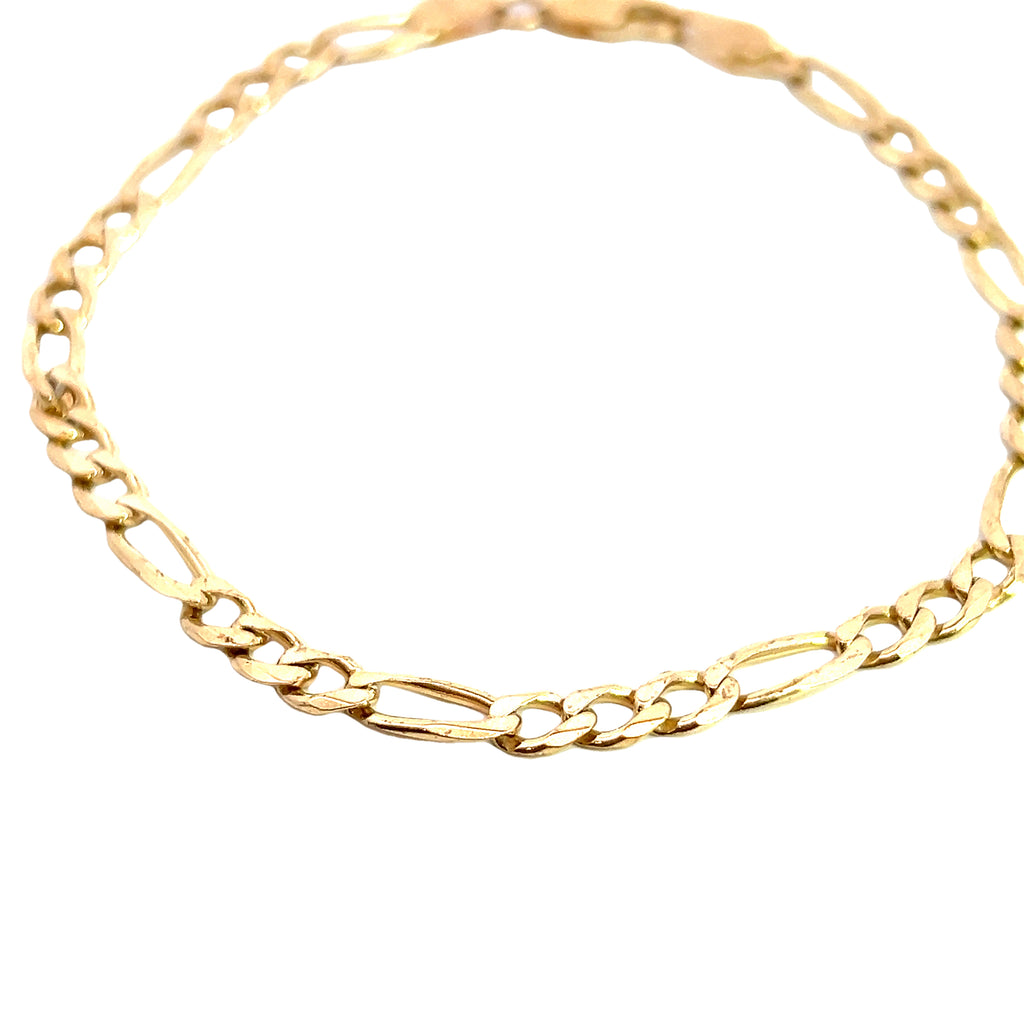 14K YG Figaro Link Bracelet