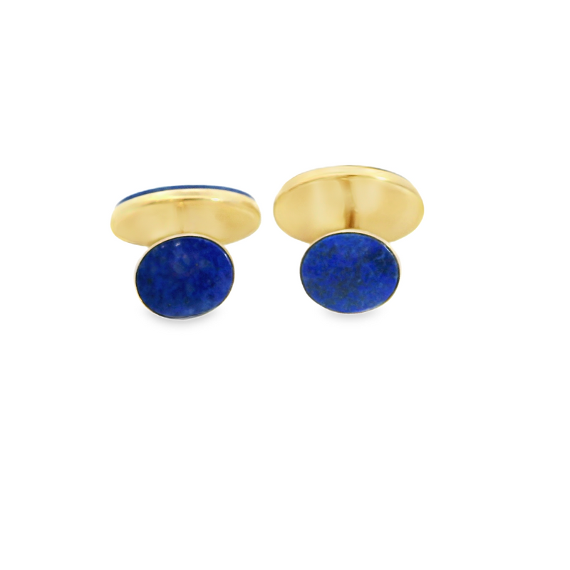 14K YG Lapis Cufflinks