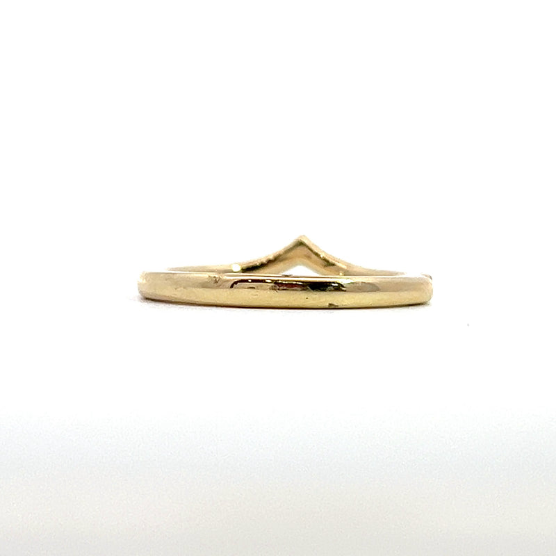 14K YG Curved Diamond Band