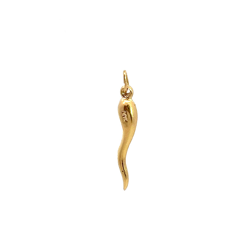 14K YG Italian Horn Pendant