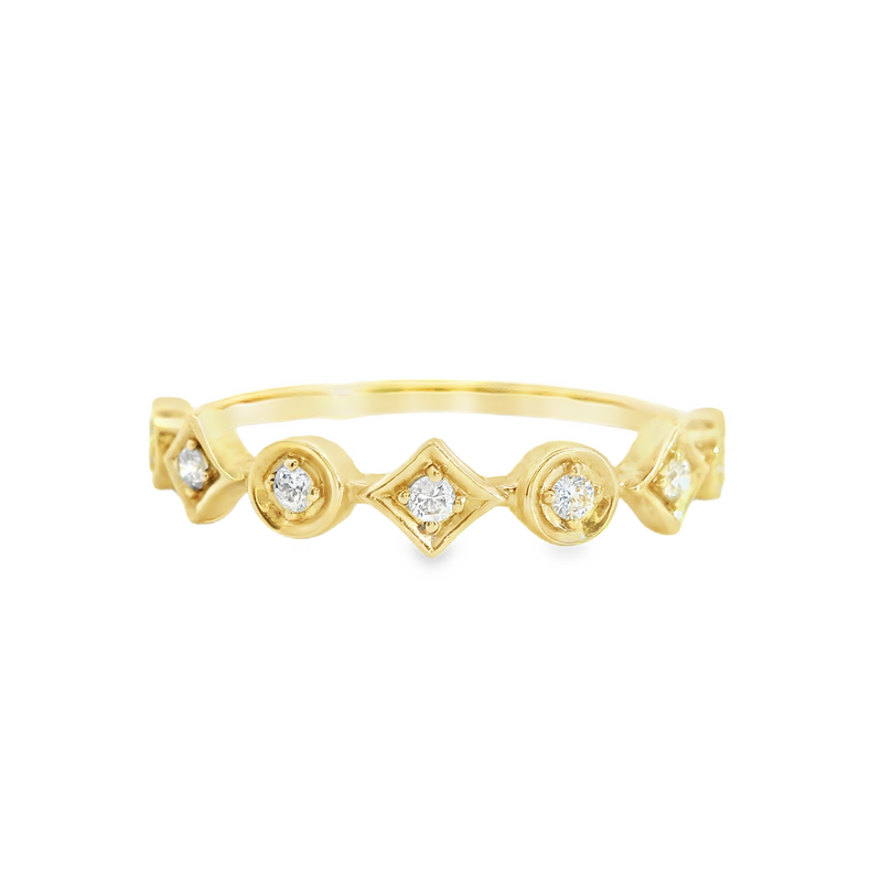 14K YG Diamond Ring 0.09 CT TW