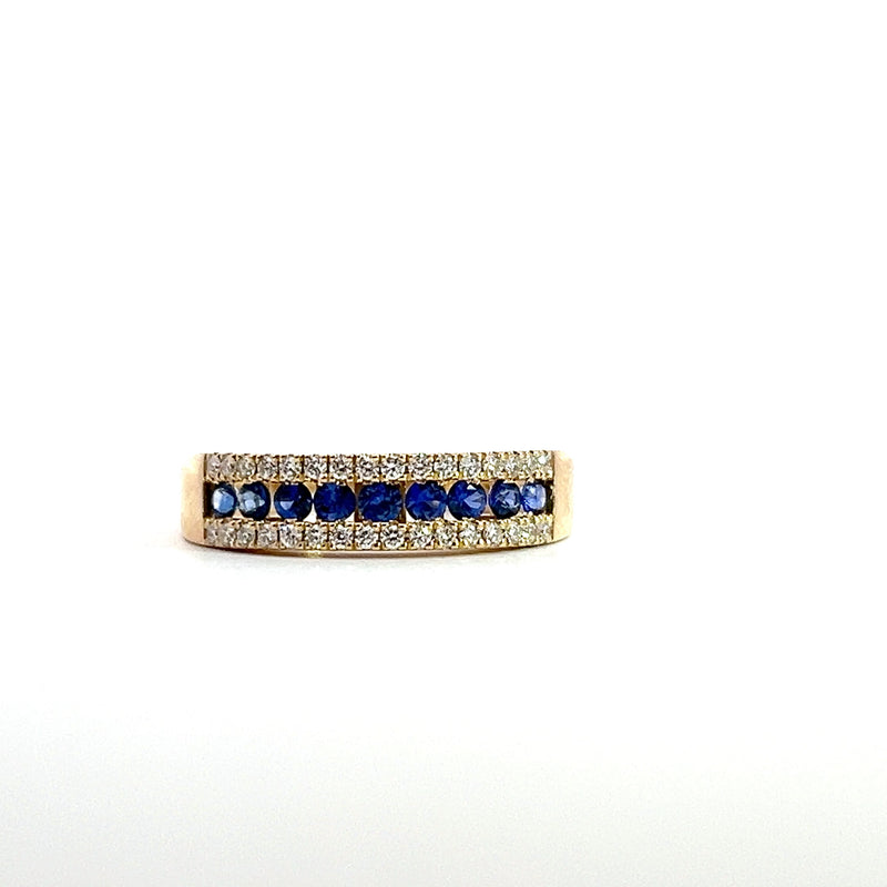 14K YG Sapphire & Diamond Band