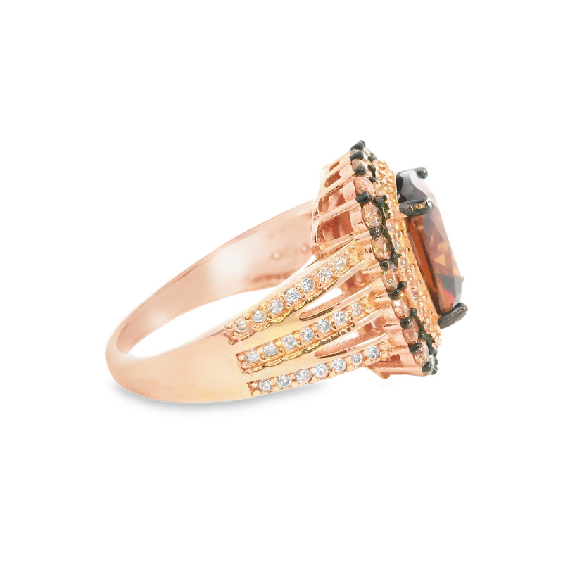 Rose Gold Plated Sterling Silver CZ Ring