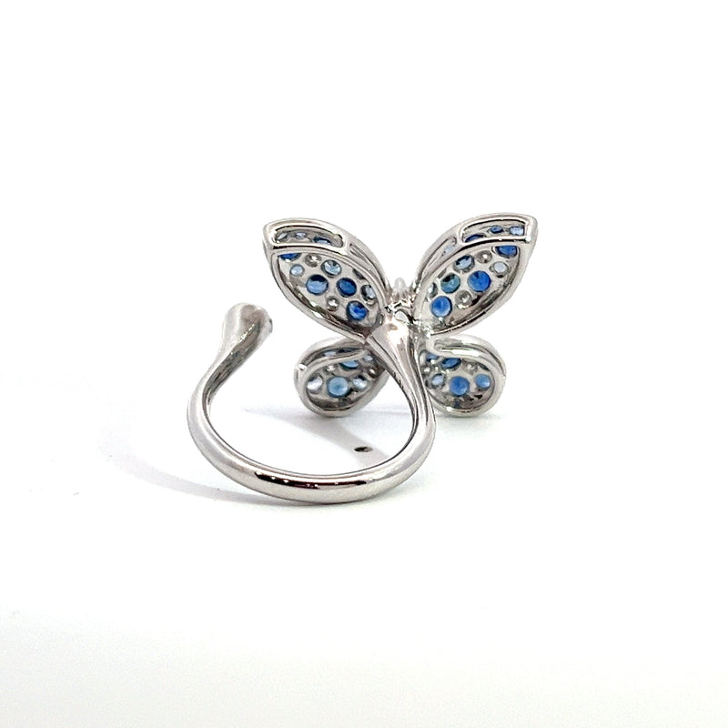 18K WG Sapphire & Diamond Butterfly Ring