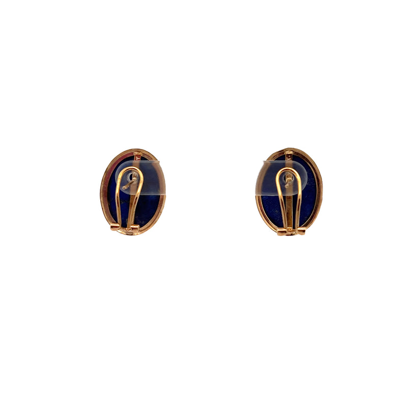 14K YG Lapis Lazuli Earrings