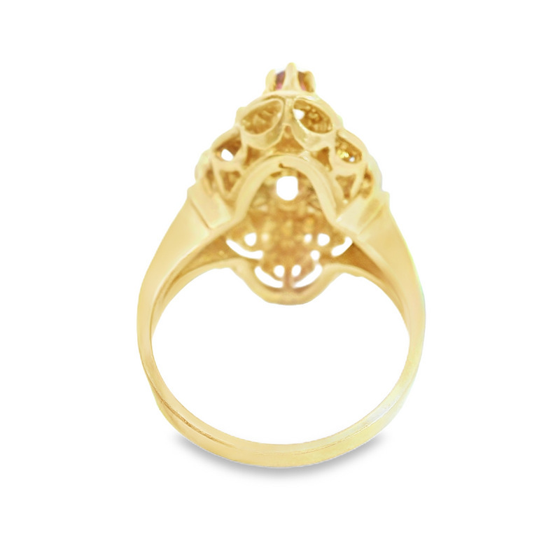 14K YG Ruby & Diamond Ring