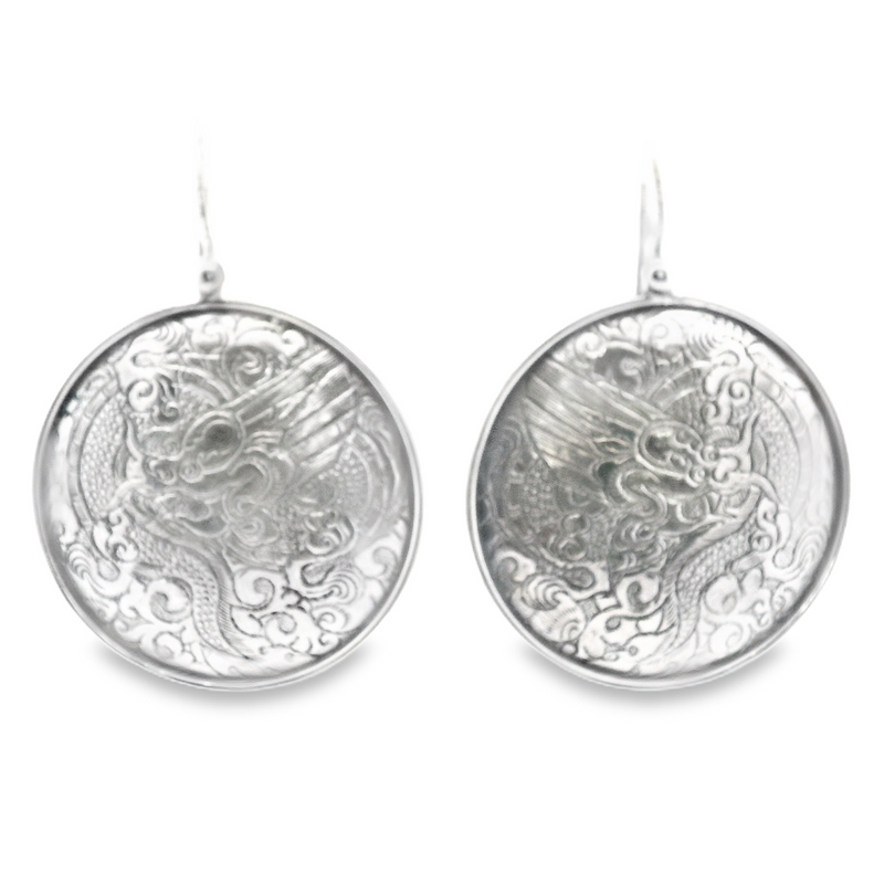 Silpada Etched Asian Dragon Earrings