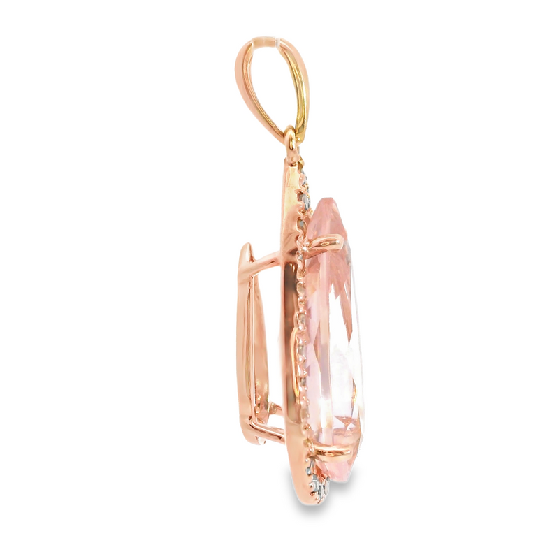 10K RG Morganite & Chocolate Diamond Pednant