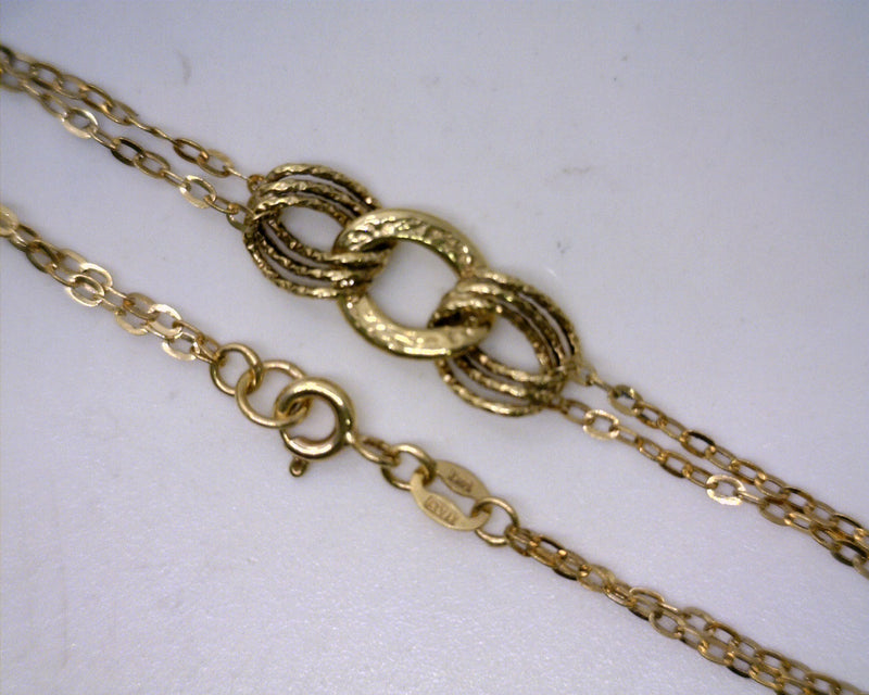 14K YG Double Chain Bracelet 7"