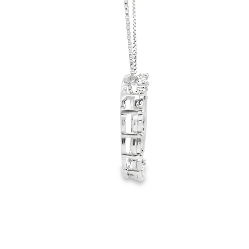 Sterling Silver Circle Diamond Pendant