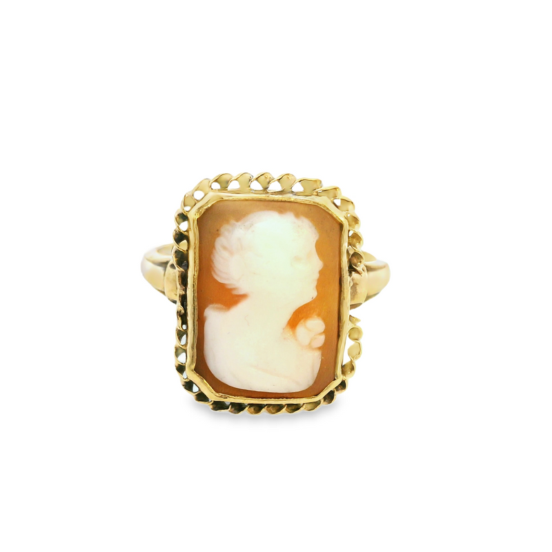 10K YG Cameo Ring