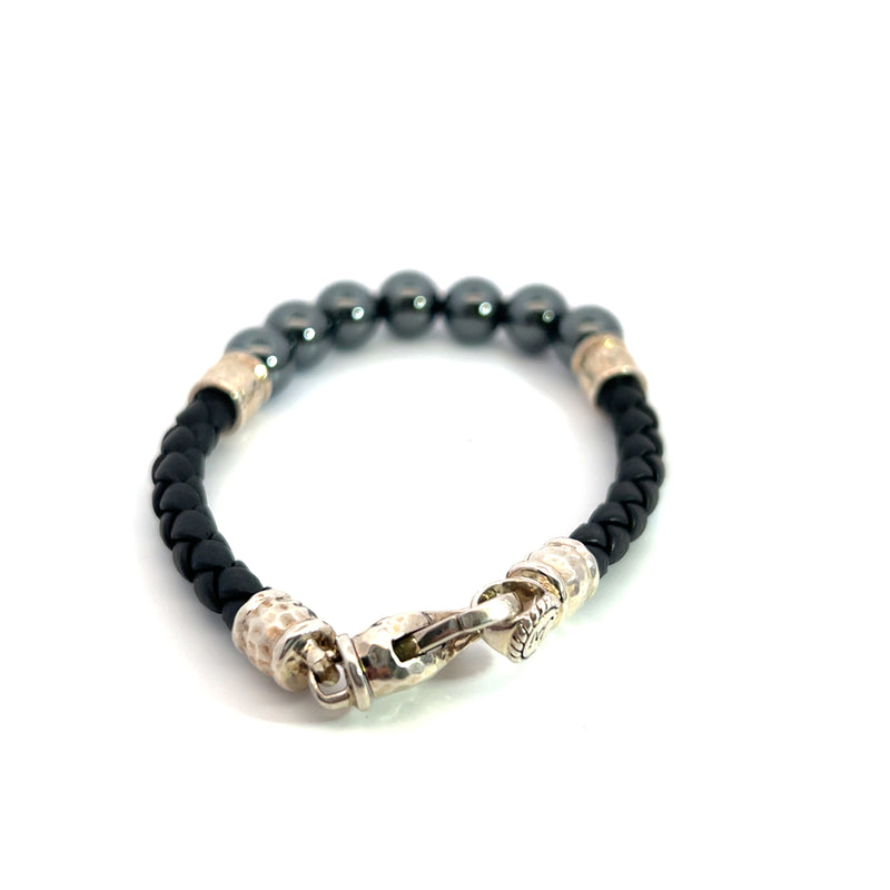 JAI by John Hardy Leather & Hematite Bracelet 7"
