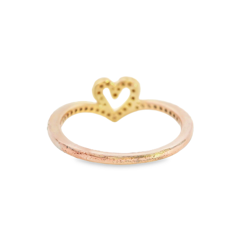 Pandora Rose Gold Plated SS Heart Shape Ring