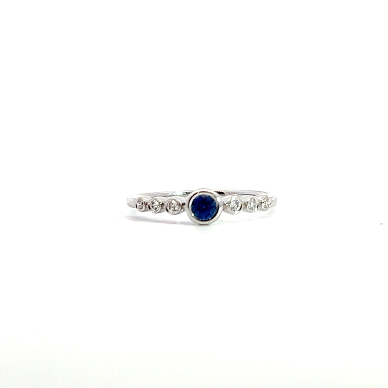 14K WG Sapphire & Diamond Ring