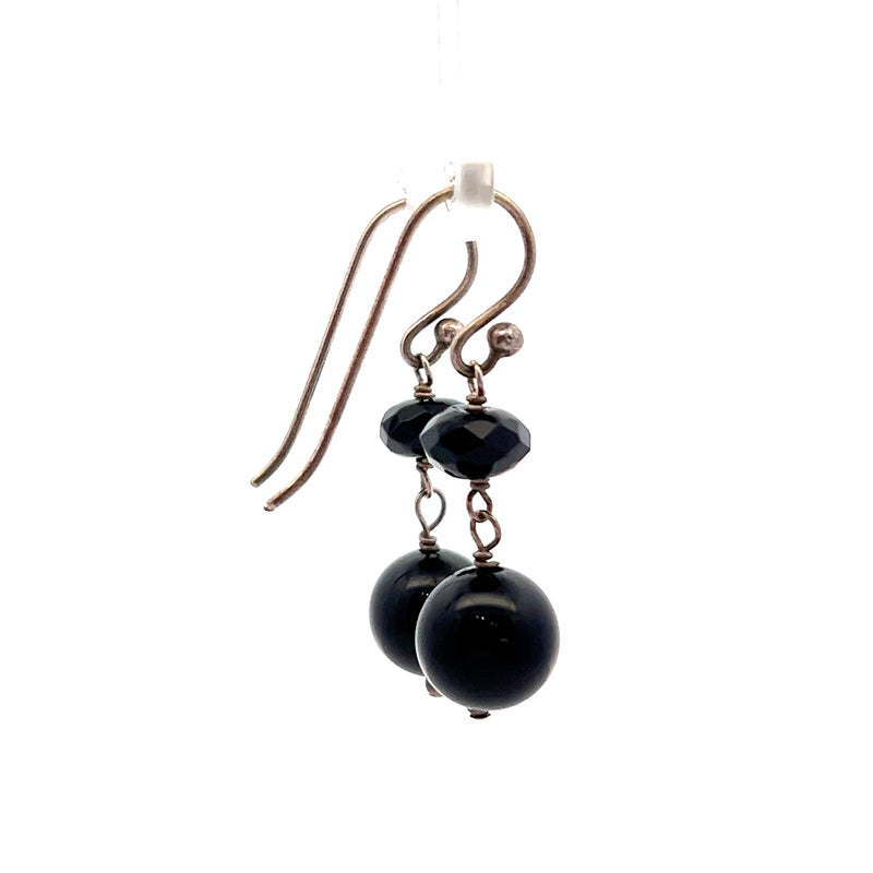 Sterling Silver Black Onyx Dangle Earrings