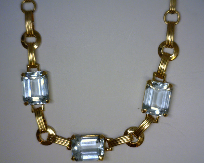 14K YG Aquamarine Necklace
