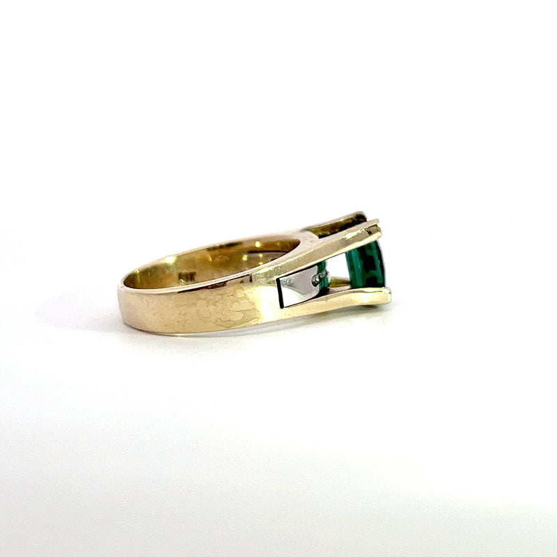 14K Two Tone Tourmaline & Diamond Ring