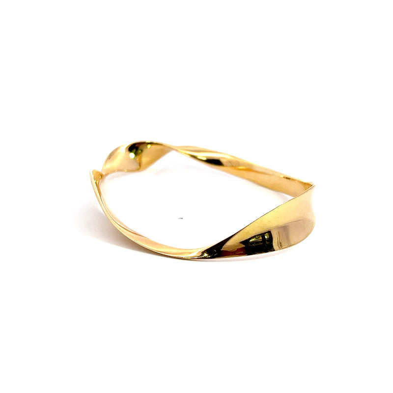 18K YG Georg Jensen Mobius Bangle Bracelet