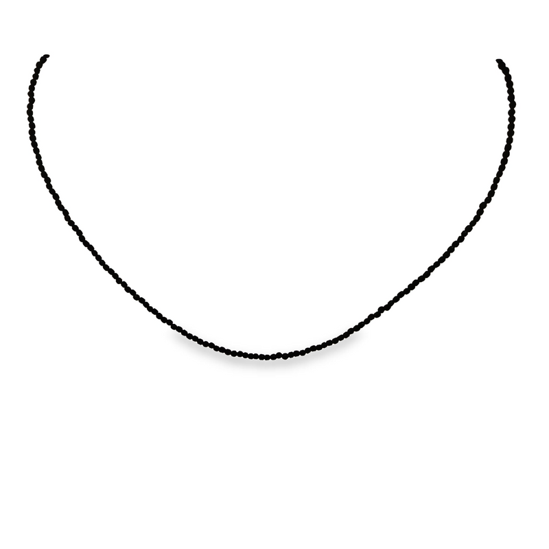 Sterling Silver Black Spinel Necklace