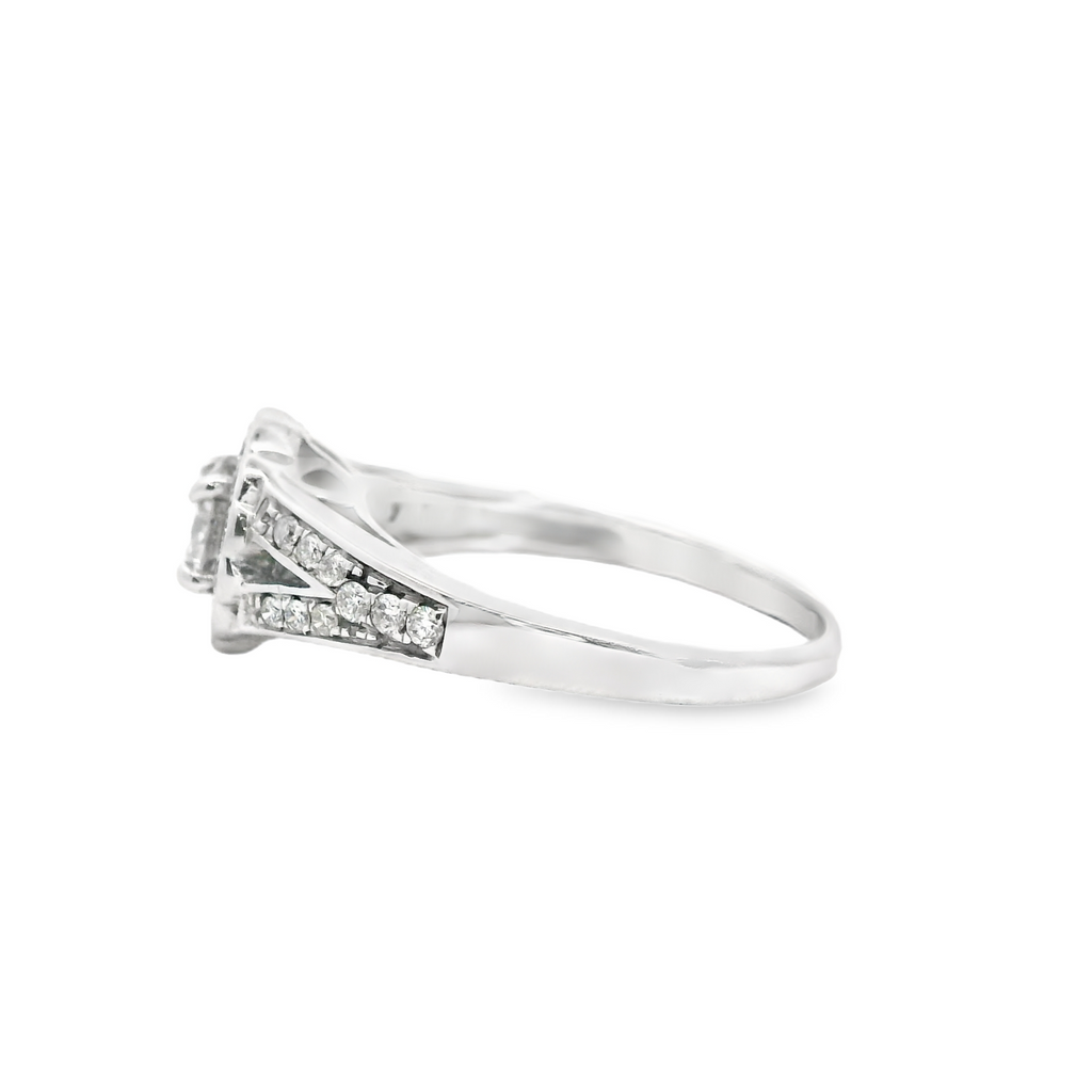 14K WG HALO DIAMOND ENGAGEMENT