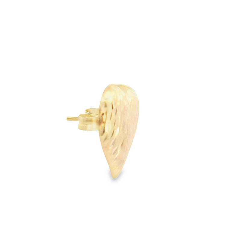 14K YG Heart Stud Earrings