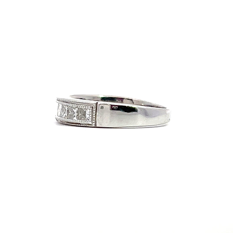 14K WG Channel Set Princess Cut Diamond Band