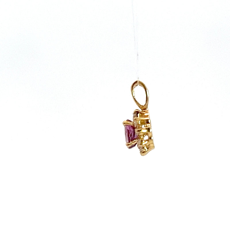 14K YG Ruby & Diamond Pendant