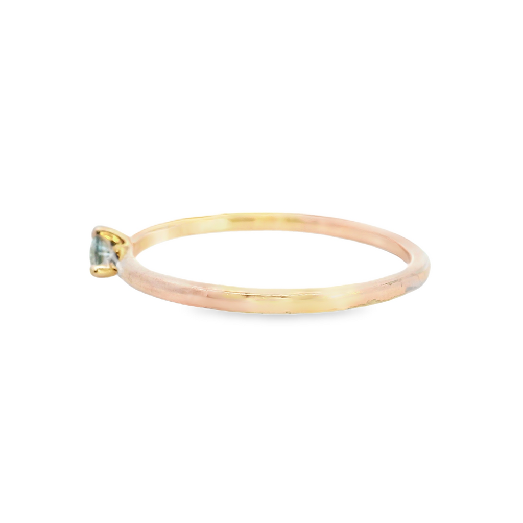 Pandora Rose Gold Plated SS Blue Stone Ring