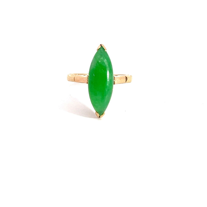 14K YG Jade Ring