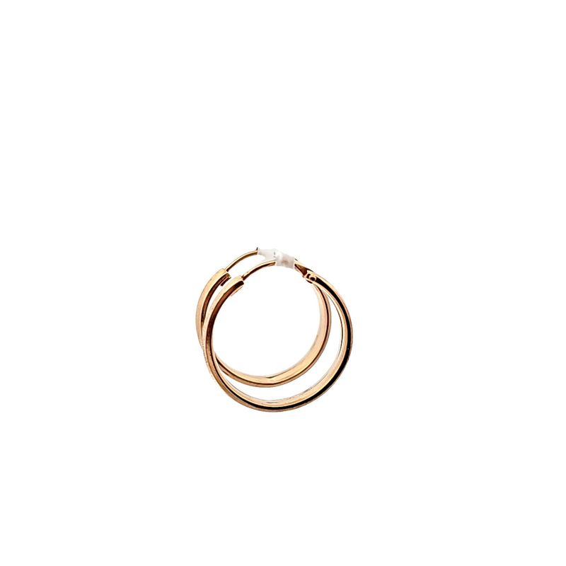 14K YG Hoop Earrings with Etch