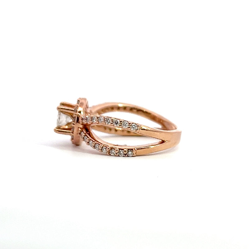 14K RG Diamond Ring