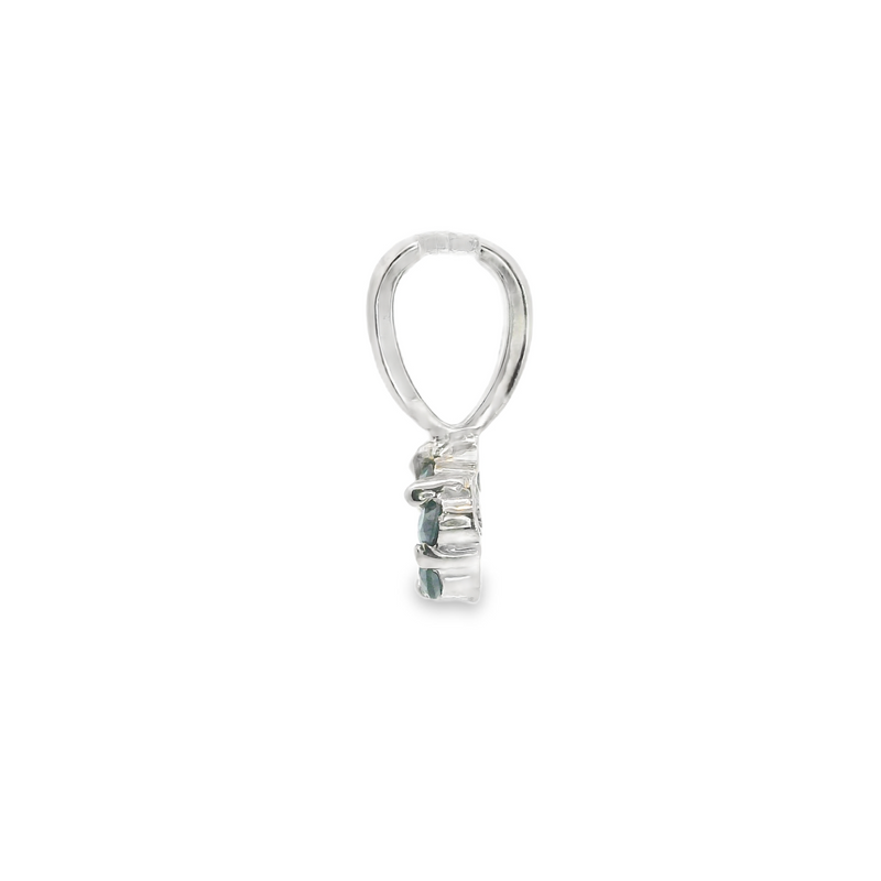 14K WG Blue Diamond Pendant