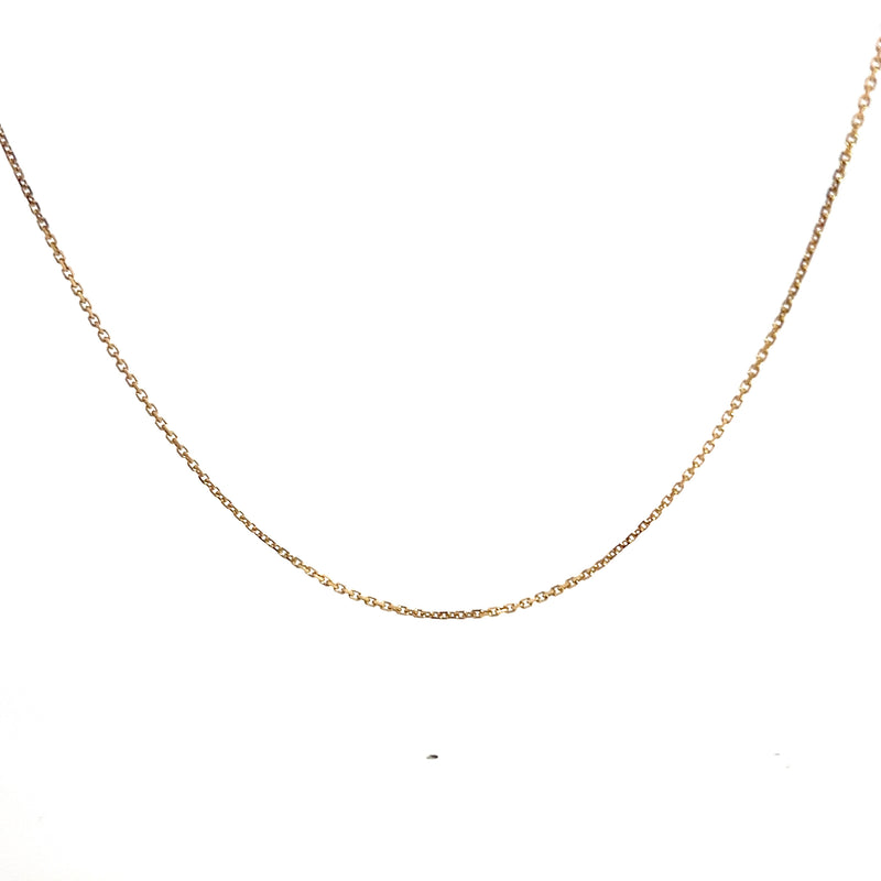 14K YG Diamond Cut Cable Chain18"