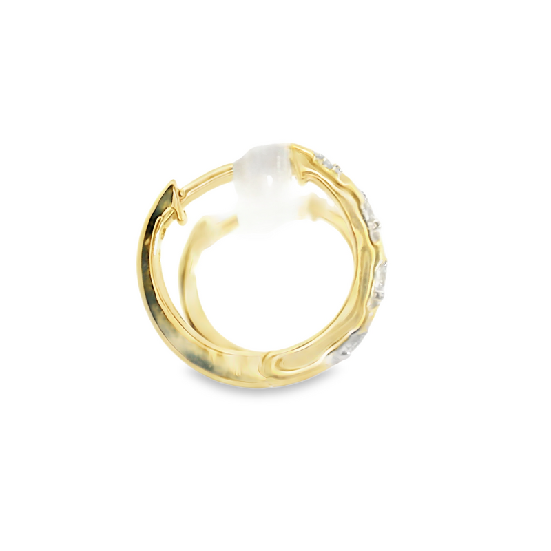 10K YG Diamond Hoop Earrings