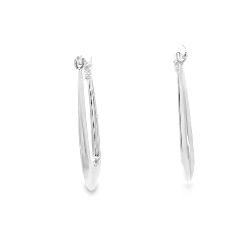 14K WG Geometric Shape Hoop Earring