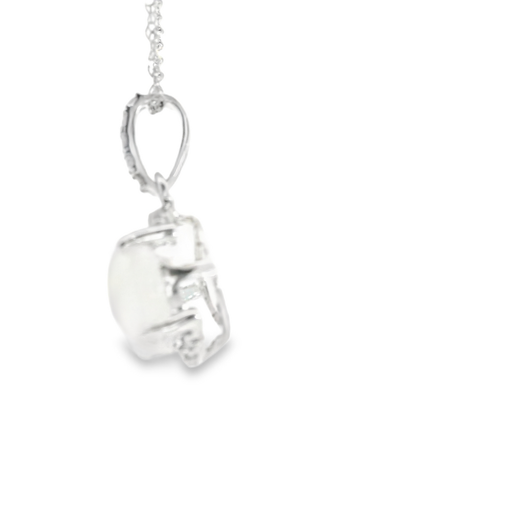 10K WG Opal & Diamond Pendant