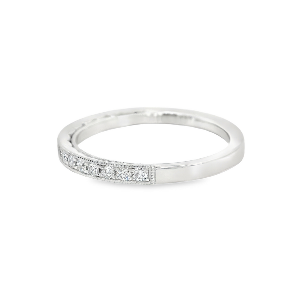 14K WG Milgrain Diamond Band