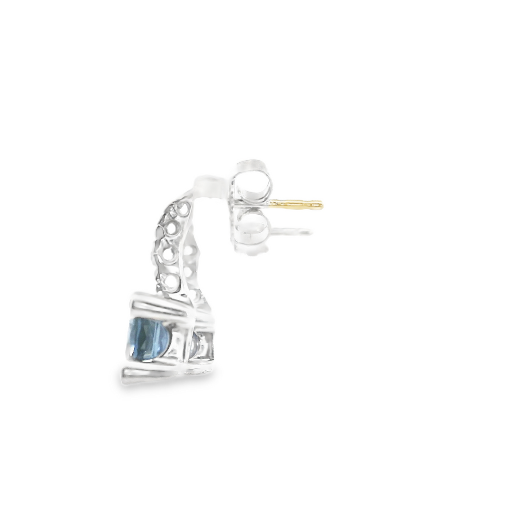 14K WG Sapphire & Diamond Earrings