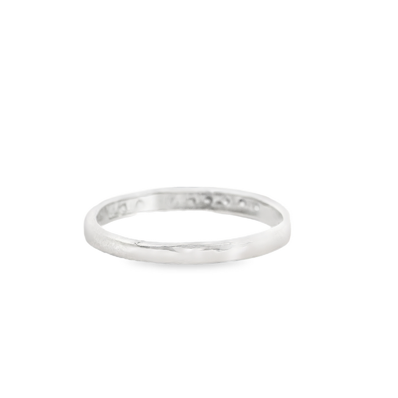 14K White Gold Diamond Wedding Band