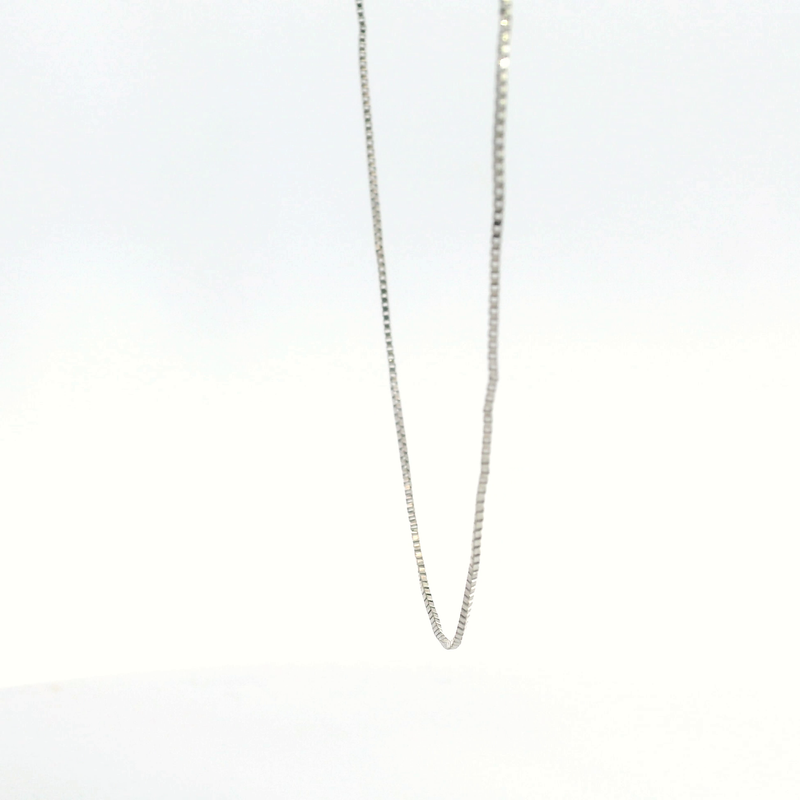 14K WG Box Chain 18"