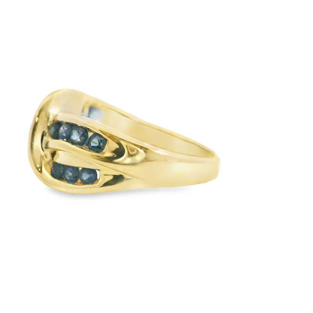 14K YG Blue Sapphire Ring